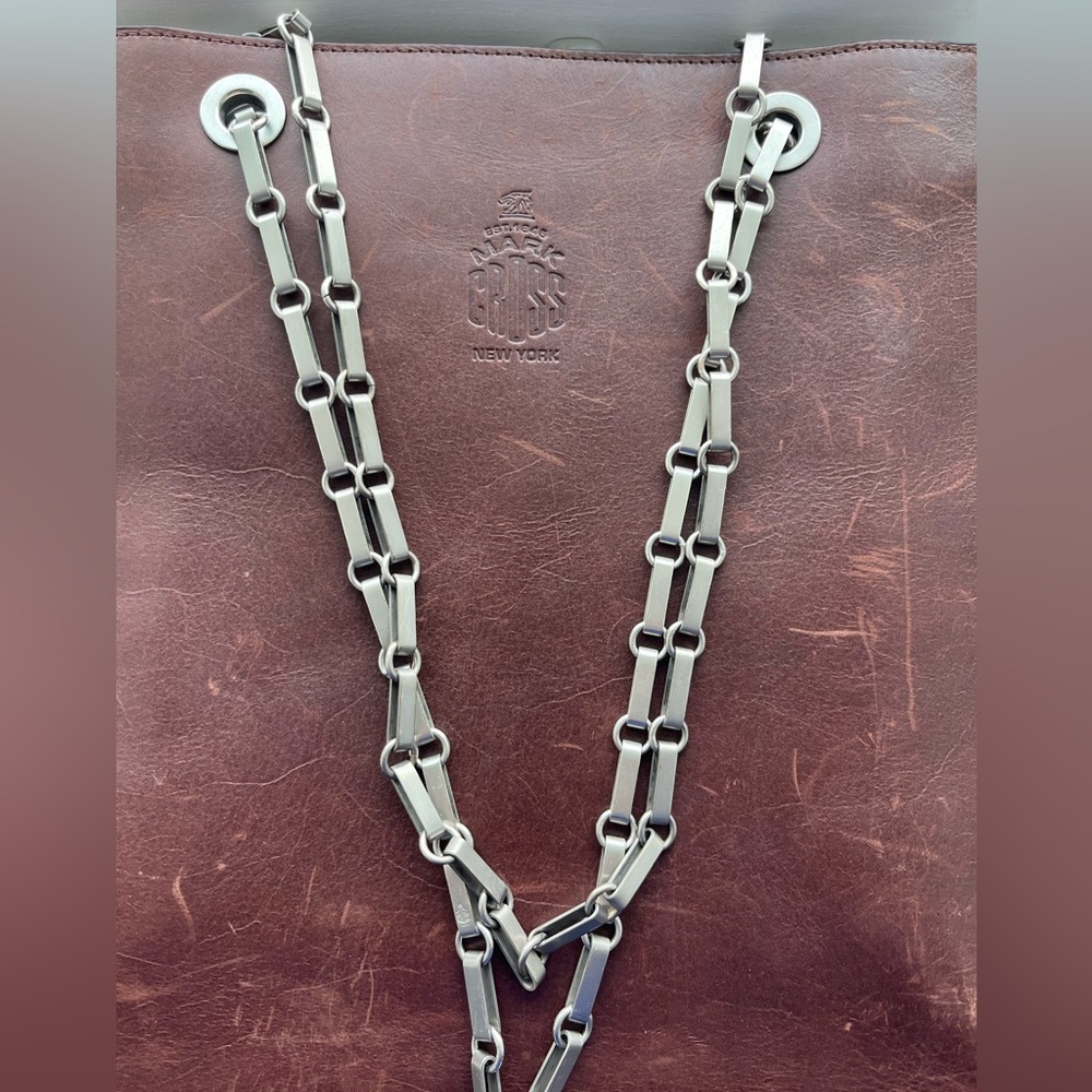 Vintage Mark Cross Leather Shoulder Tote with Chain— 90’s vibe - Picture 6 of 8
